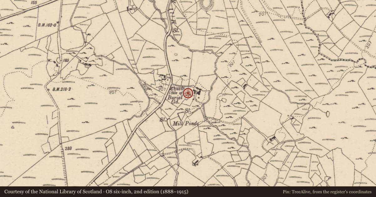 Ordnance Survey six-inch map, 2nd edition (1888–1915) covering the location of Architectural fragment, Kilrean Upper, County Donegal, with a pin at the register's coordinates
