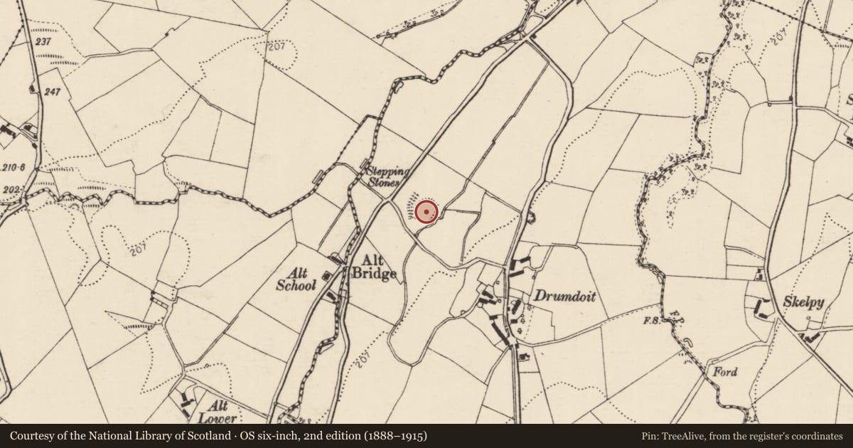 Ordnance Survey six-inch map, 2nd edition (1888–1915) covering the location of Ringfort - rath, Drumdoit, County Donegal, with a pin at the register's coordinates