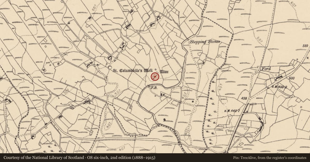 Ordnance Survey six-inch map, 2nd edition (1888–1915) covering the location of Altar, Disert, County Donegal, with a pin at the register's coordinates
