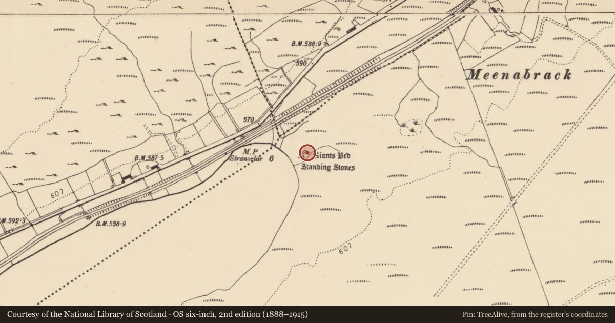 Ordnance Survey six-inch map, 2nd edition (1888–1915) covering the location of Hearth, Croaghonagh, County Donegal, with a pin at the register's coordinates