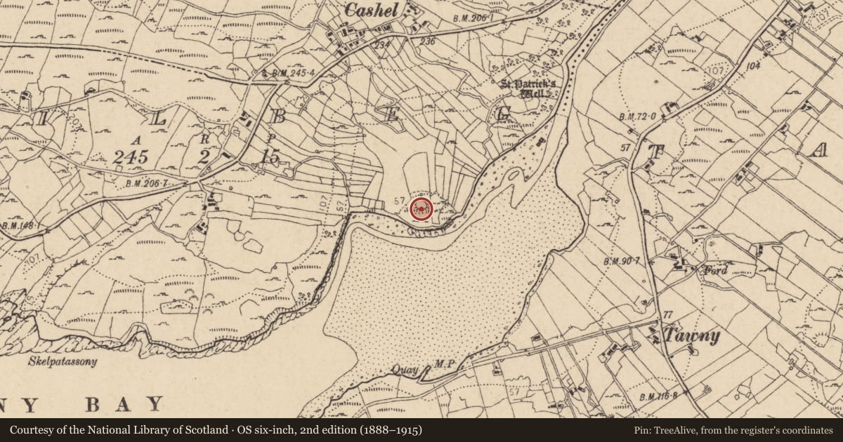 Ordnance Survey six-inch map, 2nd edition (1888–1915) covering the location of Ringfort - cashel, An Chill Bheag, County Donegal, with a pin at the register's coordinates