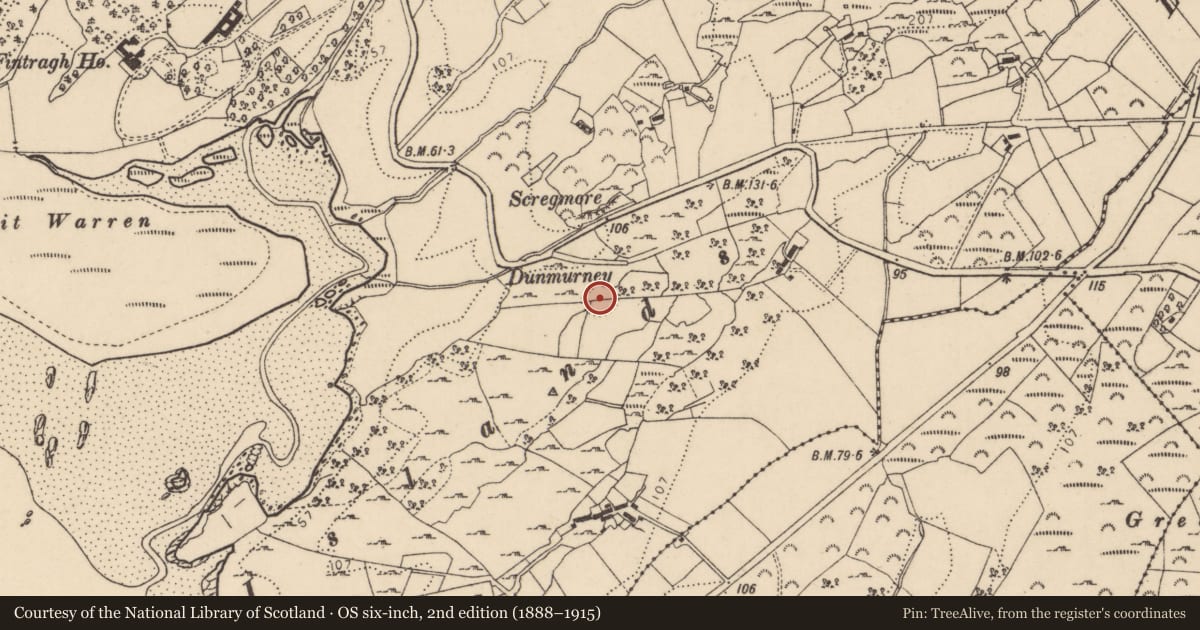 Ordnance Survey six-inch map, 2nd edition (1888–1915) covering the location of Ringfort - rath, Fintragh, County Donegal, with a pin at the register's coordinates