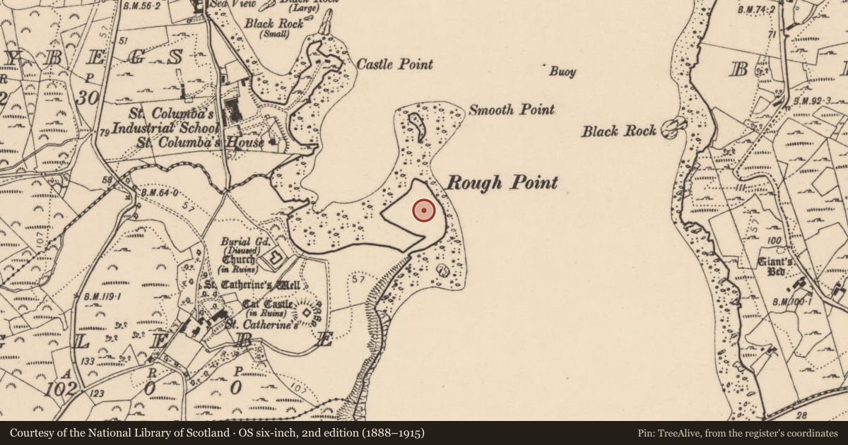 Ordnance Survey six-inch map, 2nd edition (1888–1915) covering the location of House - 16th/17th century, Glebe, County Donegal, with a pin at the register's coordinates