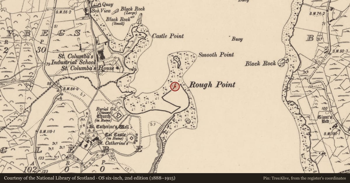 Ordnance Survey six-inch map, 2nd edition (1888–1915) covering the location of Building, Glebe, County Donegal, with a pin at the register's coordinates