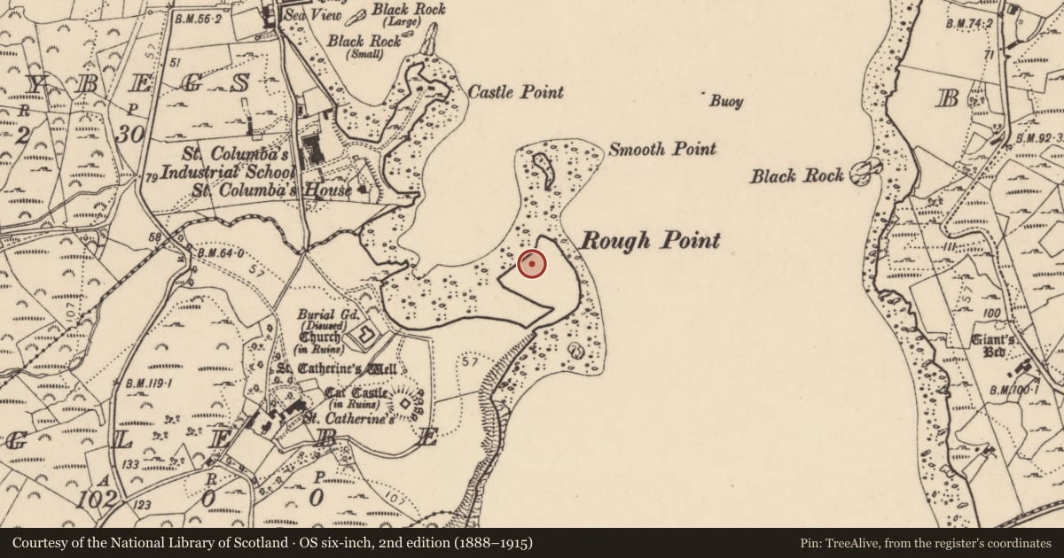 Ordnance Survey six-inch map, 2nd edition (1888–1915) covering the location of House - 16th/17th century, Glebe, County Donegal, with a pin at the register's coordinates