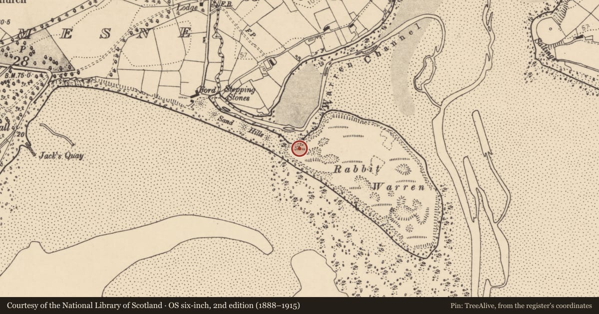 Ordnance Survey six-inch map, 2nd edition (1888–1915) covering the location of Cairn - unclassified, Hall Demesne, County Donegal, with a pin at the register's coordinates