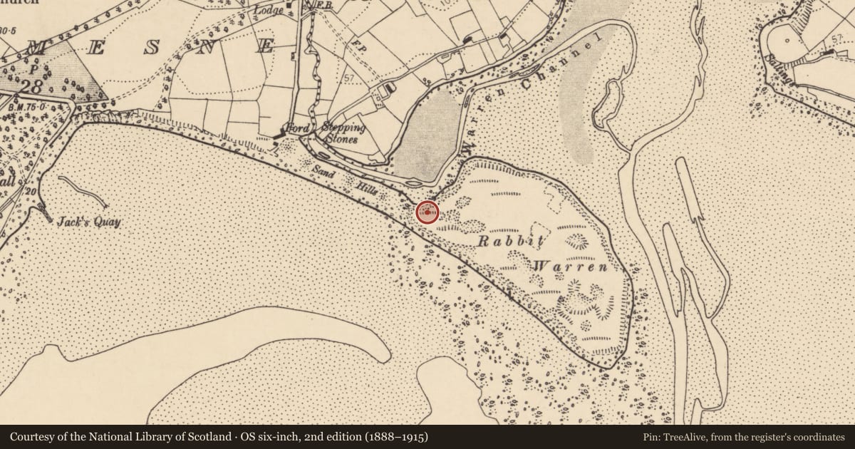 Ordnance Survey six-inch map, 2nd edition (1888–1915) covering the location of Cairn - unclassified, Hall Demesne, County Donegal, with a pin at the register's coordinates
