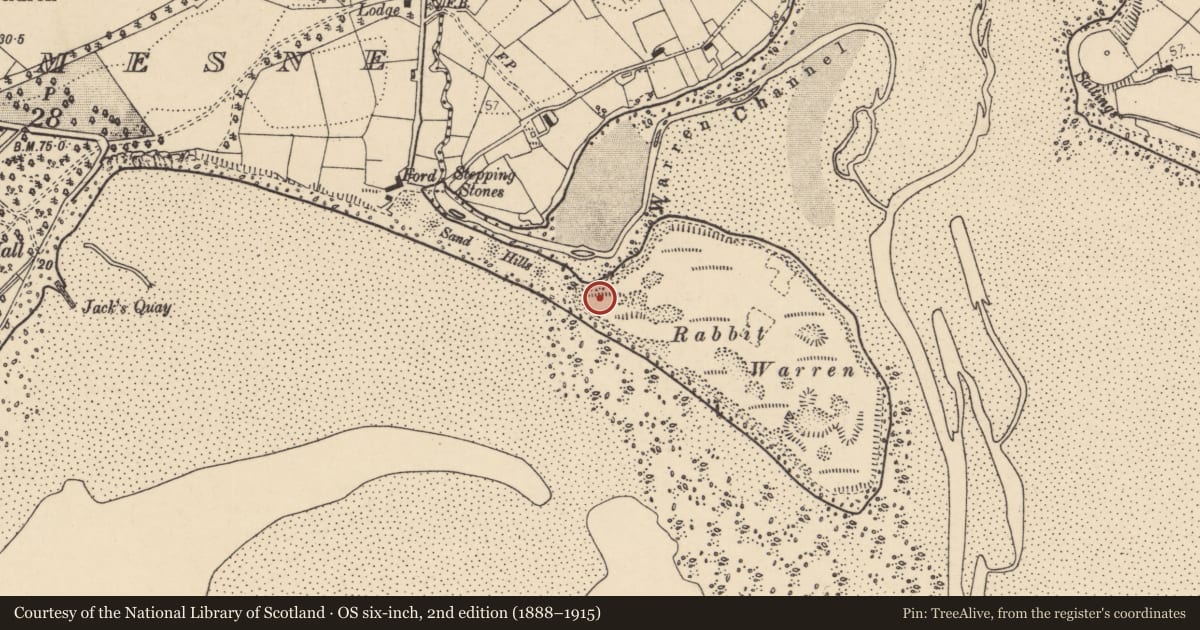 Ordnance Survey six-inch map, 2nd edition (1888–1915) covering the location of Cairn - unclassified, Hall Demesne, County Donegal, with a pin at the register's coordinates