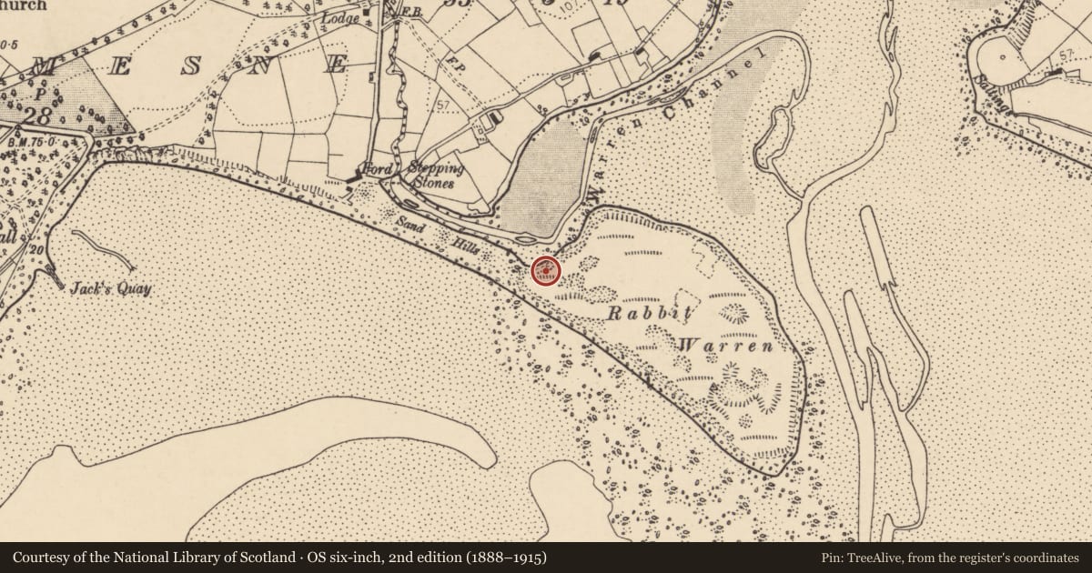 Ordnance Survey six-inch map, 2nd edition (1888–1915) covering the location of Burial, Hall Demesne, County Donegal, with a pin at the register's coordinates