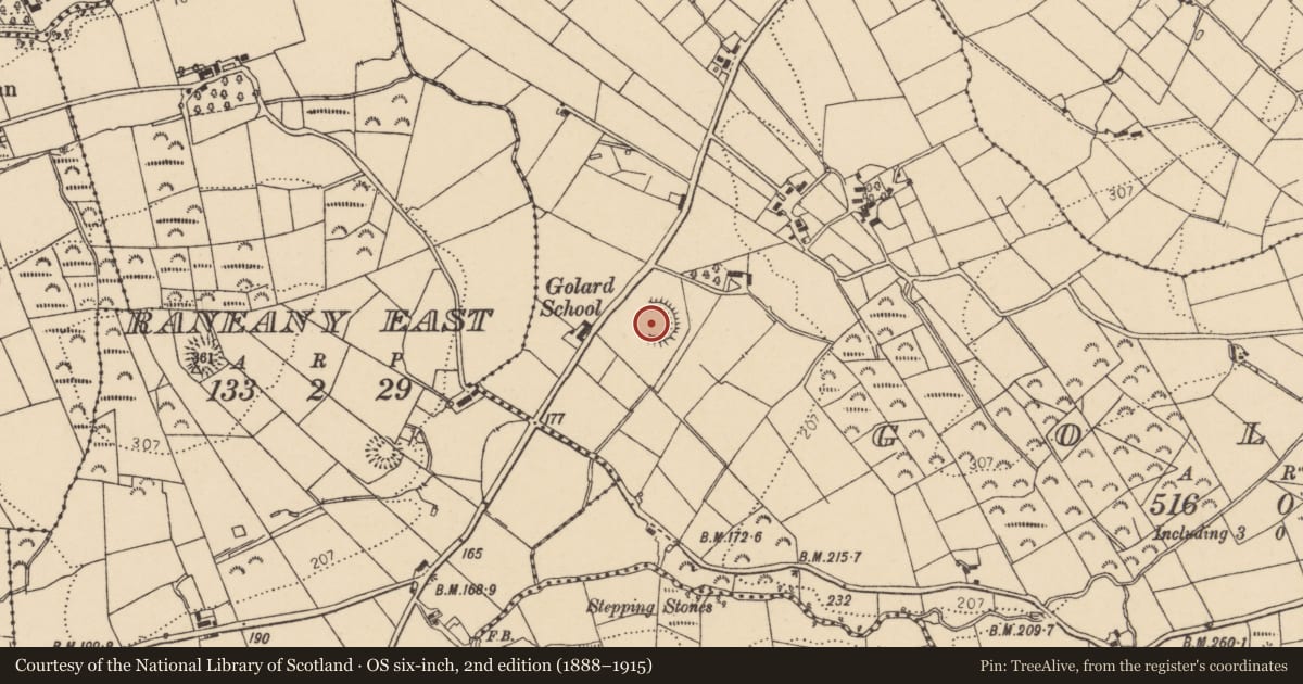 Ordnance Survey six-inch map, 2nd edition (1888–1915) covering the location of Ringfort - rath, Golard, County Donegal, with a pin at the register's coordinates