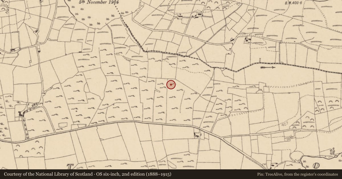 Ordnance Survey six-inch map, 2nd edition (1888–1915) covering the location of Enclosure, Tober, County Donegal, with a pin at the register's coordinates