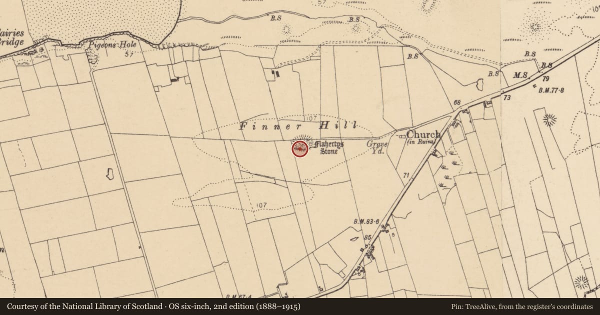 Ordnance Survey six-inch map, 2nd edition (1888–1915) covering the location of Ringfort - rath, Finner, County Donegal, with a pin at the register's coordinates