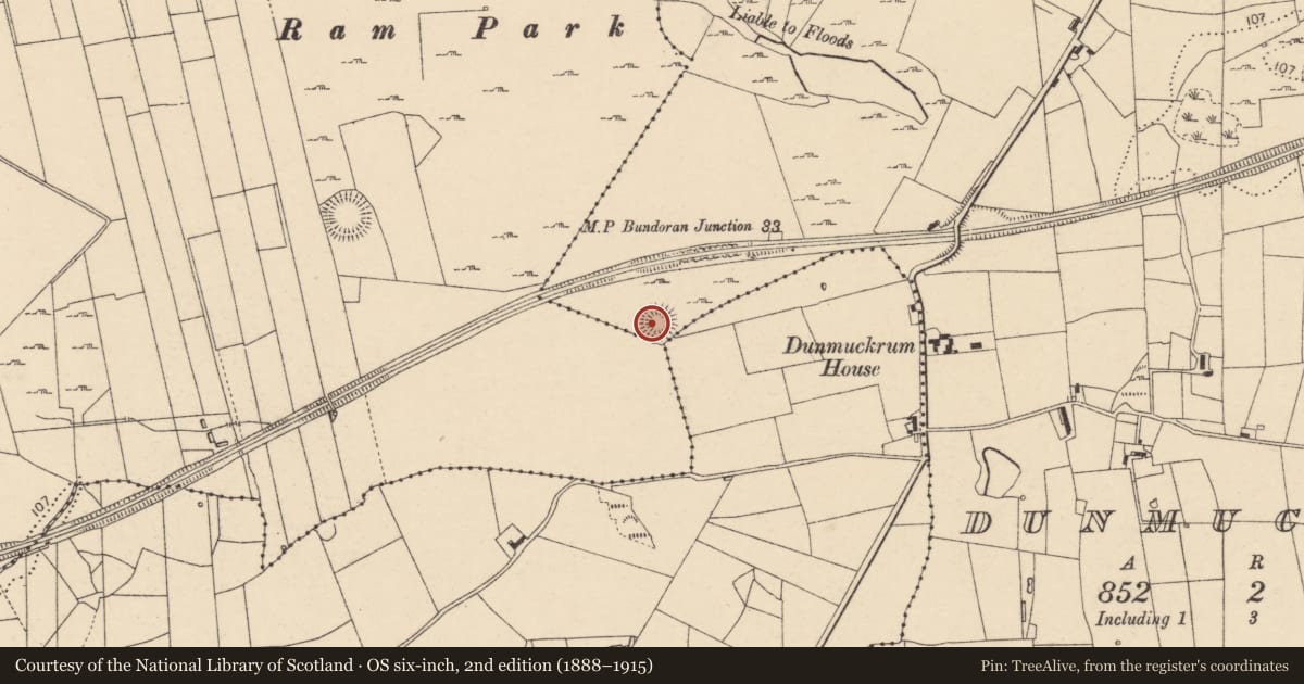 Ordnance Survey six-inch map, 2nd edition (1888–1915) covering the location of Ringfort - cashel, Dunmuckrum, County Donegal, with a pin at the register's coordinates
