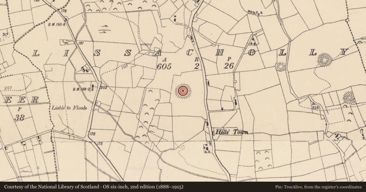 Ordnance Survey six-inch map, 2nd edition (1888–1915) covering the location of Ringfort - rath, Lissacholly, County Donegal, with a pin at the register's coordinates