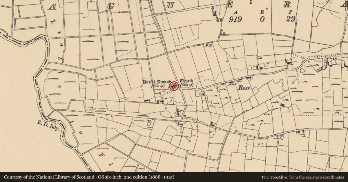Ordnance Survey six-inch map, 2nd edition (1888–1915) covering the location of Church, Magheracar, County Donegal, with a pin at the register's coordinates