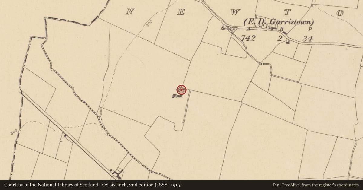 Ordnance Survey six-inch map, 2nd edition (1888–1915) covering the location of Barrow - unclassified, Newtown, County Dublin, with a pin at the register's coordinates