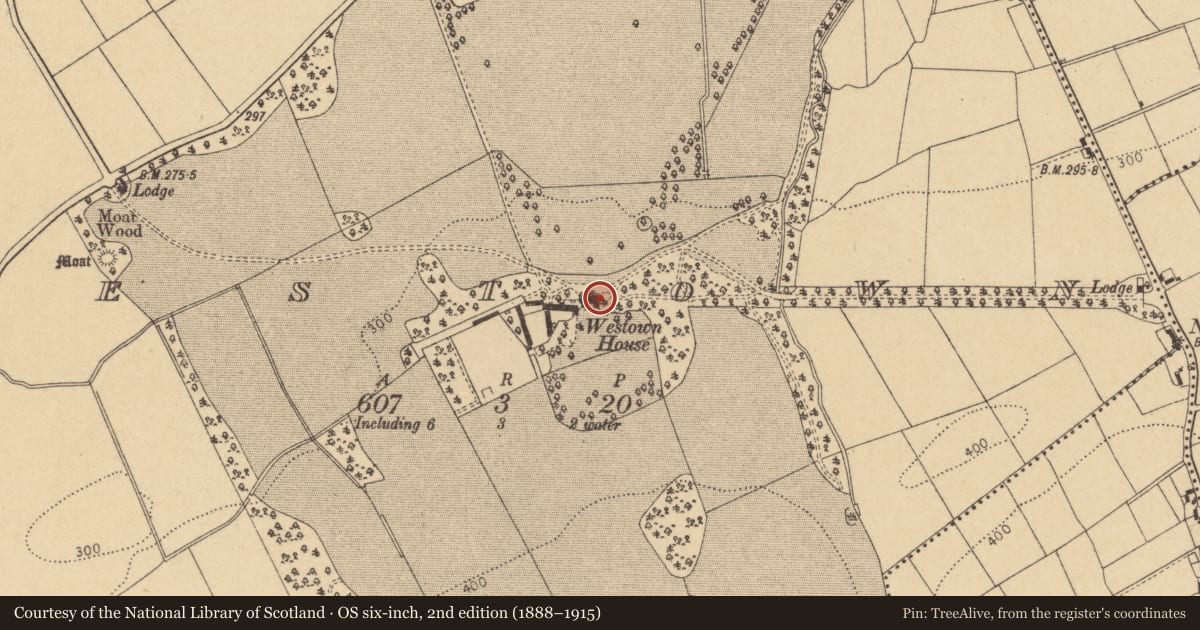 Ordnance Survey six-inch map, 2nd edition (1888–1915) covering the location of Building, Westown, County Dublin, with a pin at the register's coordinates