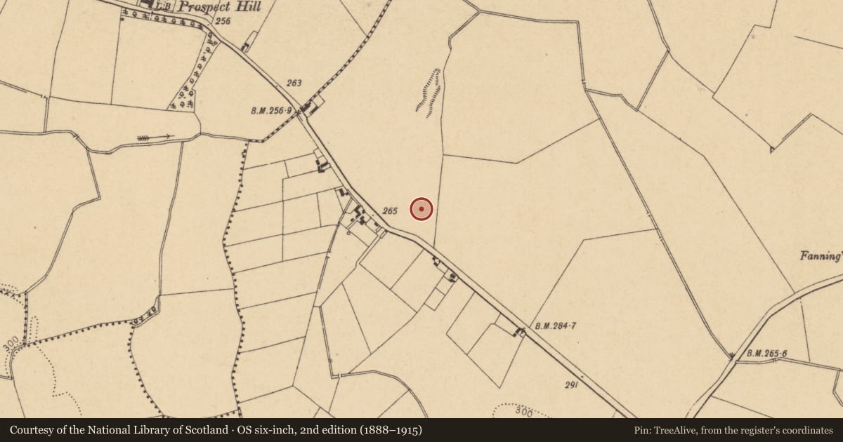 Ordnance Survey six-inch map, 2nd edition (1888–1915) covering the location of Enclosure, Grallagh, County Dublin, with a pin at the register's coordinates