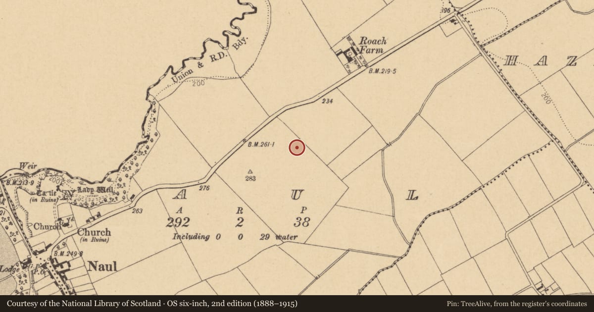 Ordnance Survey six-inch map, 2nd edition (1888–1915) covering the location of Earthwork, Naul, County Dublin, with a pin at the register's coordinates