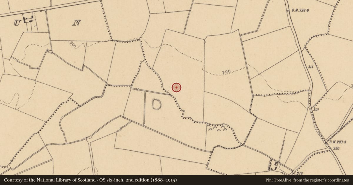Ordnance Survey six-inch map, 2nd edition (1888–1915) covering the location of Earthwork, Nutstown, County Dublin, with a pin at the register's coordinates