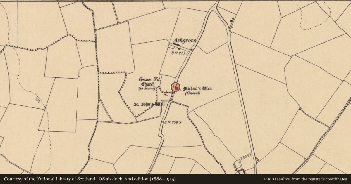Ordnance Survey six-inch map, 2nd edition (1888–1915) covering the location of Ritual site - holy/saint's stone, Grallagh, County Dublin, with a pin at the register's coordinates
