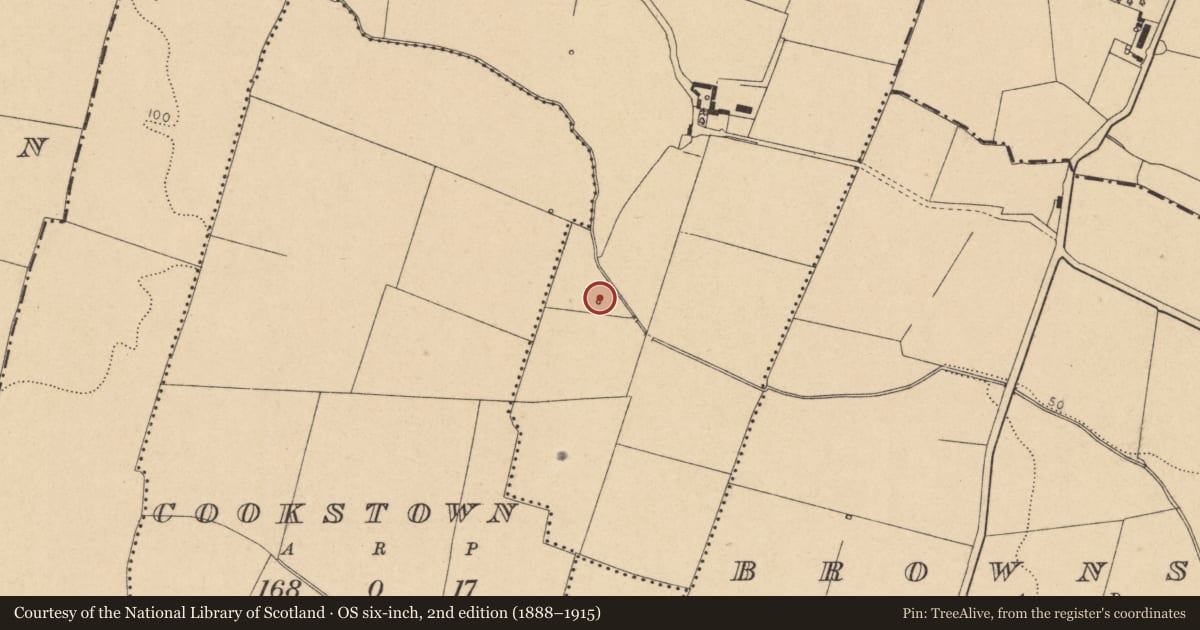 Ordnance Survey six-inch map, 2nd edition (1888–1915) covering the location of Ritual site - holy well, Baldurgan, County Dublin, with a pin at the register's coordinates