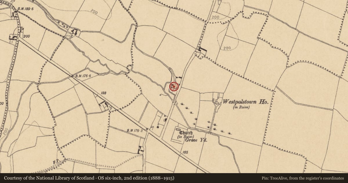 Ordnance Survey six-inch map, 2nd edition (1888–1915) covering the location of Water mill - unclassified, Westpalstown, County Dublin, with a pin at the register's coordinates
