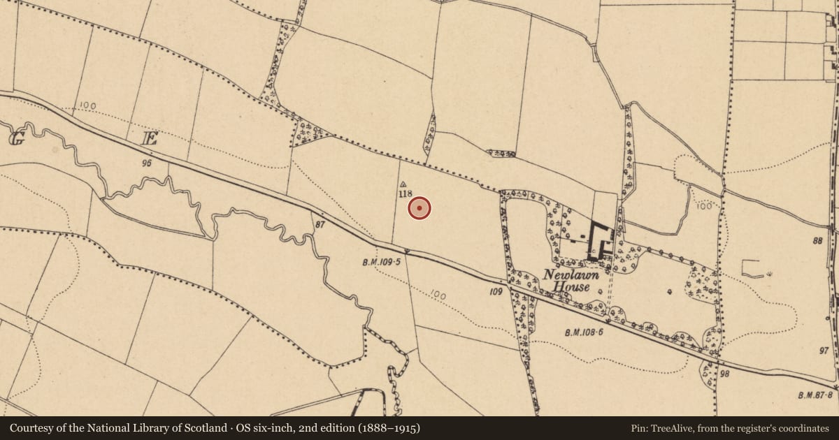 Ordnance Survey six-inch map, 2nd edition (1888–1915) covering the location of Field system, Grange, County Dublin, with a pin at the register's coordinates