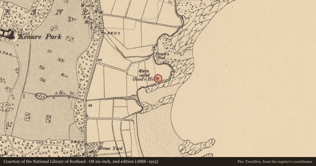 Ordnance Survey six-inch map, 2nd edition (1888–1915) covering the location of Midden, Rush, County Dublin, with a pin at the register's coordinates