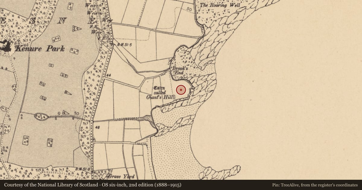 Ordnance Survey six-inch map, 2nd edition (1888–1915) covering the location of Promontory fort - coastal, Rush, County Dublin, with a pin at the register's coordinates