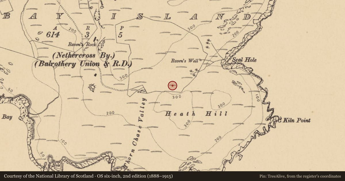 Ordnance Survey six-inch map, 2nd edition (1888–1915) covering the location of Cairn - unclassified, Lambay Island, County Dublin, with a pin at the register's coordinates
