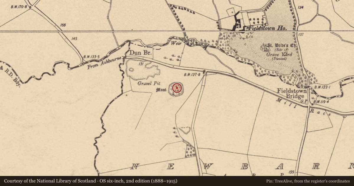 Ordnance Survey six-inch map, 2nd edition (1888–1915) covering the location of Ringfort - unclassified, Newbarn, County Dublin, with a pin at the register's coordinates