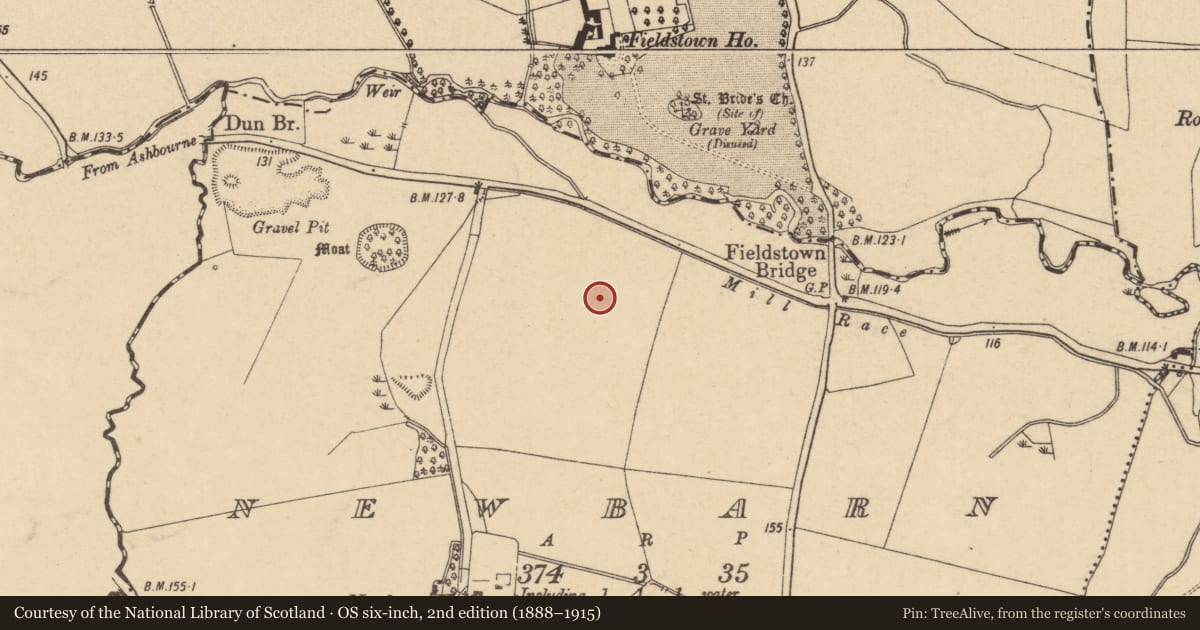 Ordnance Survey six-inch map, 2nd edition (1888–1915) covering the location of Mound, Newbarn, County Dublin, with a pin at the register's coordinates