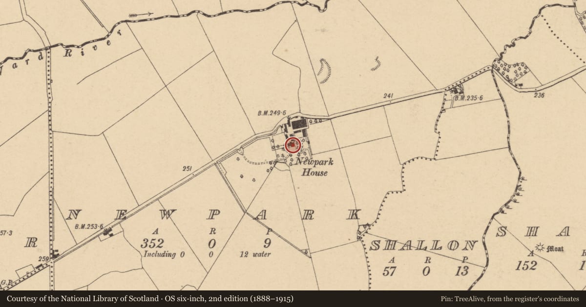 Ordnance Survey six-inch map, 2nd edition (1888–1915) covering the location of House - 18th/19th century, Newpark, County Dublin, with a pin at the register's coordinates