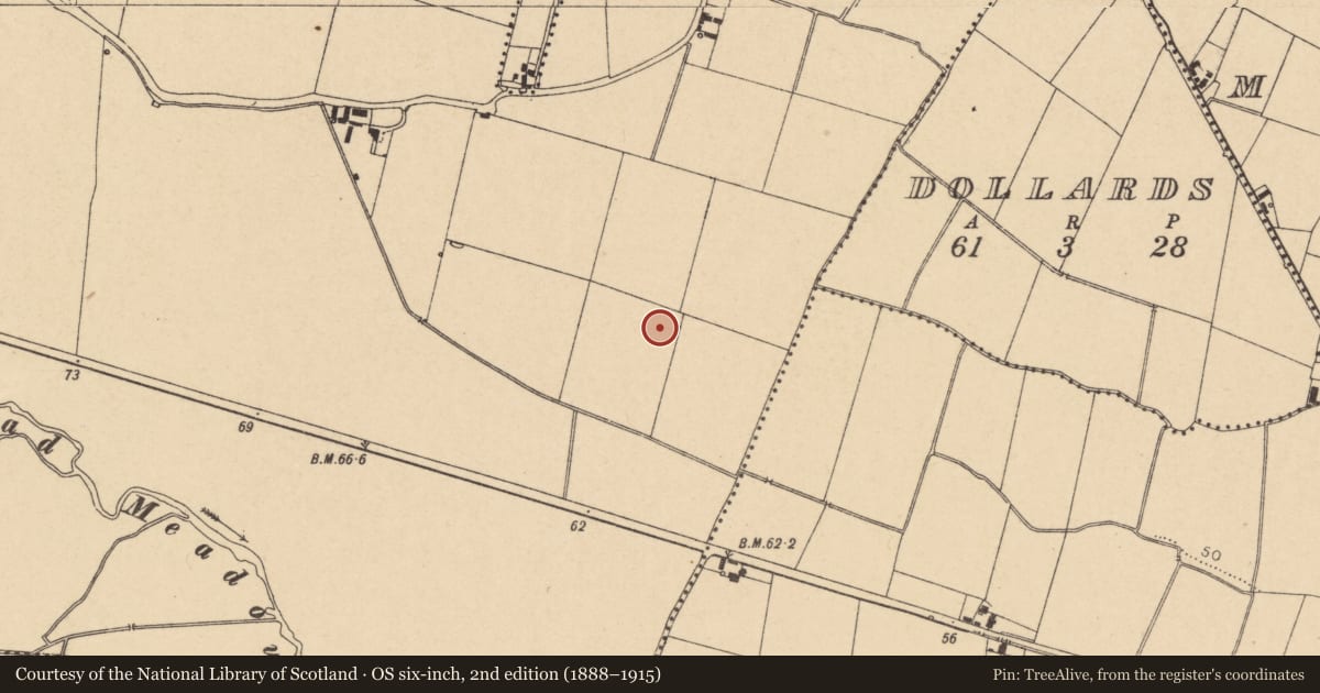 Ordnance Survey six-inch map, 2nd edition (1888–1915) covering the location of Burnt pit, Skidoo, County Dublin, with a pin at the register's coordinates