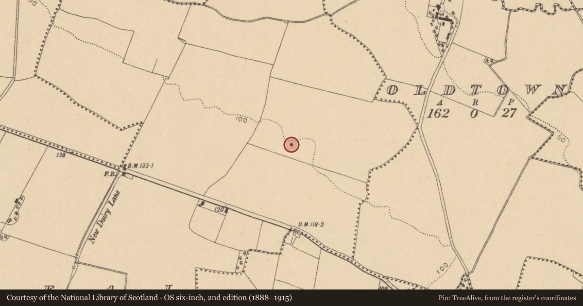Ordnance Survey six-inch map, 2nd edition (1888–1915) covering the location of Enclosure, Rathbeal, County Dublin, with a pin at the register's coordinates