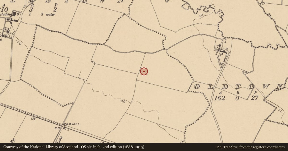 Ordnance Survey six-inch map, 2nd edition (1888–1915) covering the location of Enclosure, Rathbeal, County Dublin, with a pin at the register's coordinates