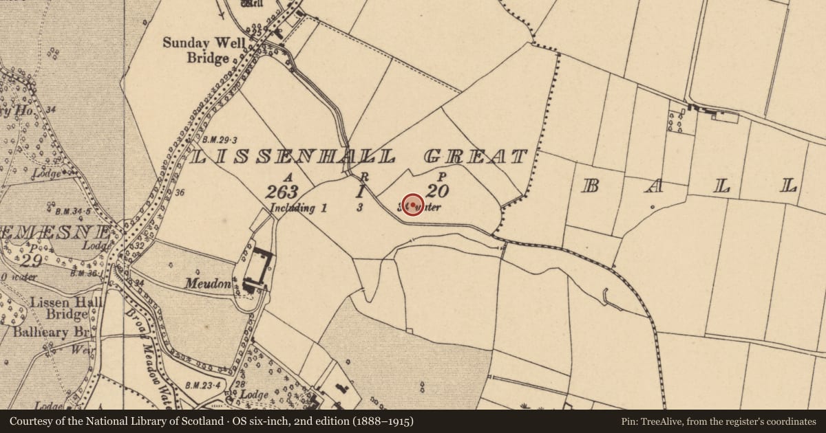 Ordnance Survey six-inch map, 2nd edition (1888–1915) covering the location of Enclosure, Lissenhall Great, County Dublin, with a pin at the register's coordinates