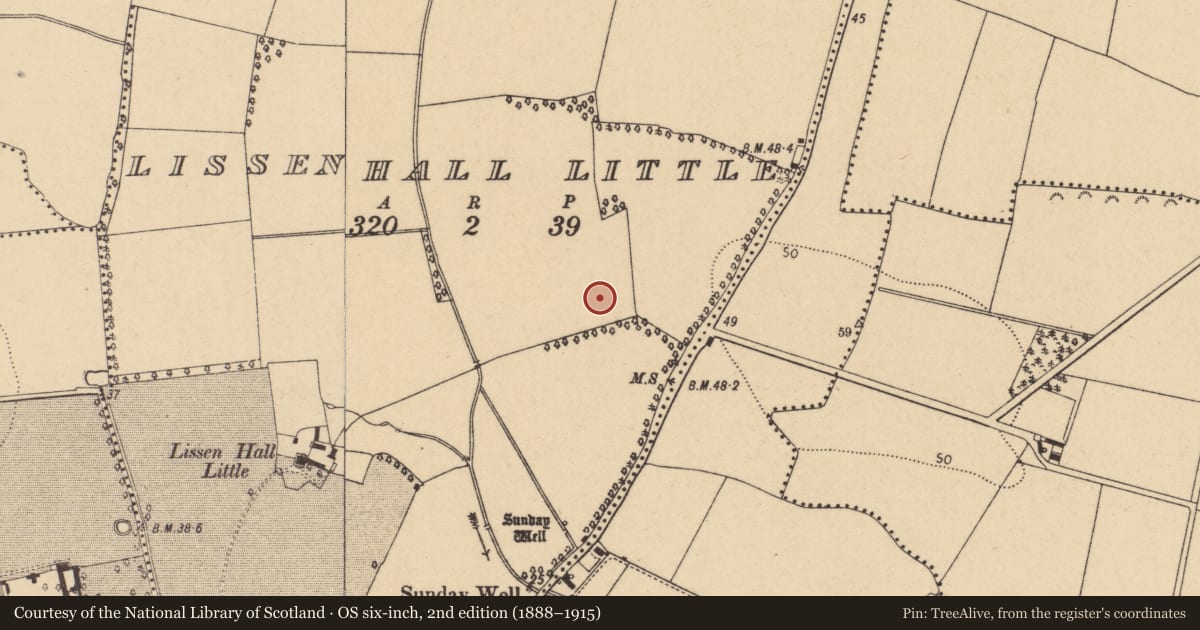 Ordnance Survey six-inch map, 2nd edition (1888–1915) covering the location of House - Neolithic, Lissenhall Little, County Dublin, with a pin at the register's coordinates