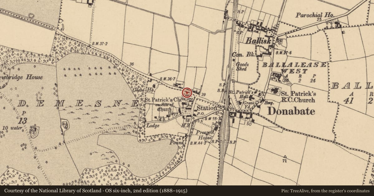 Ordnance Survey six-inch map, 2nd edition (1888–1915) covering the location of Structure, Donabate, County Dublin, with a pin at the register's coordinates