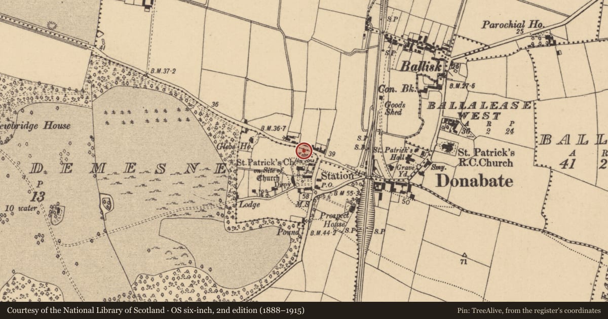 Ordnance Survey six-inch map, 2nd edition (1888–1915) covering the location of Structure, Donabate, County Dublin, with a pin at the register's coordinates