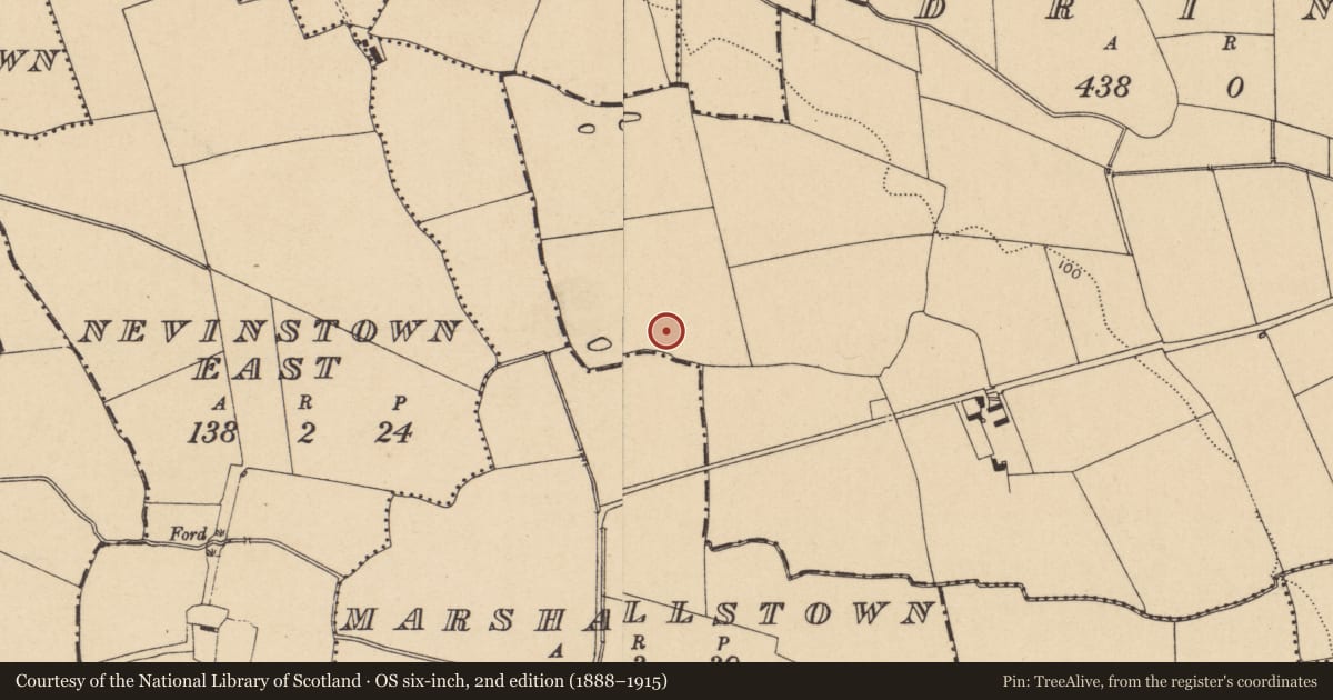 Ordnance Survey six-inch map, 2nd edition (1888–1915) covering the location of Enclosure, Drinan, County Dublin, with a pin at the register's coordinates