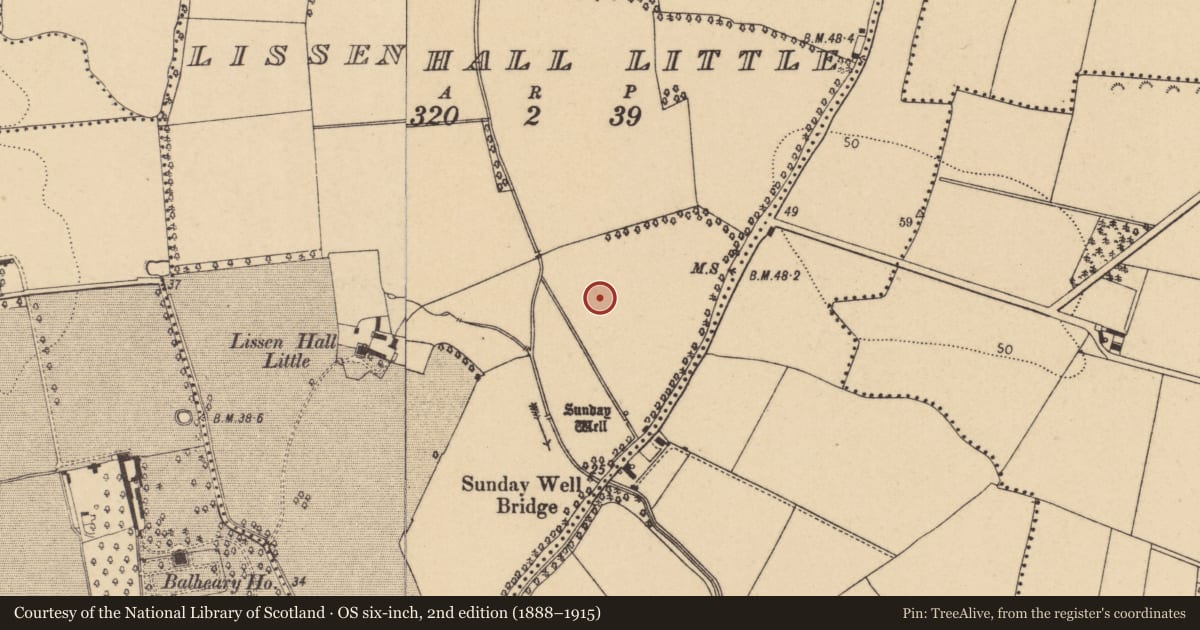Ordnance Survey six-inch map, 2nd edition (1888–1915) covering the location of Field system, Lissenhall Little, County Dublin, with a pin at the register's coordinates