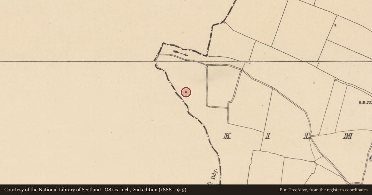 Ordnance Survey six-inch map, 2nd edition (1888–1915) covering the location of Enclosure, Kilmartin, County Dublin, with a pin at the register's coordinates