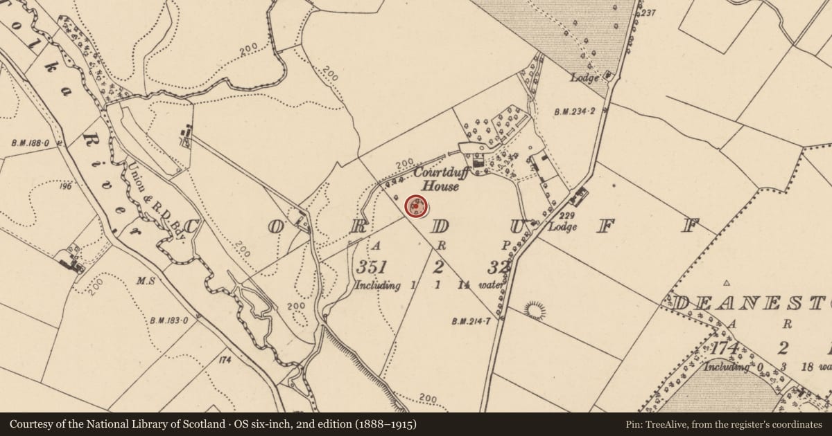 Ordnance Survey six-inch map, 2nd edition (1888–1915) covering the location of Ringfort - unclassified, Corduff, County Dublin, with a pin at the register's coordinates