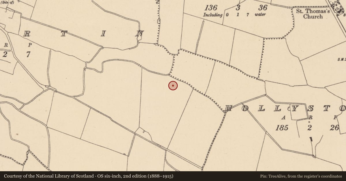 Ordnance Survey six-inch map, 2nd edition (1888–1915) covering the location of Enclosure, Kilmartin, County Dublin, with a pin at the register's coordinates