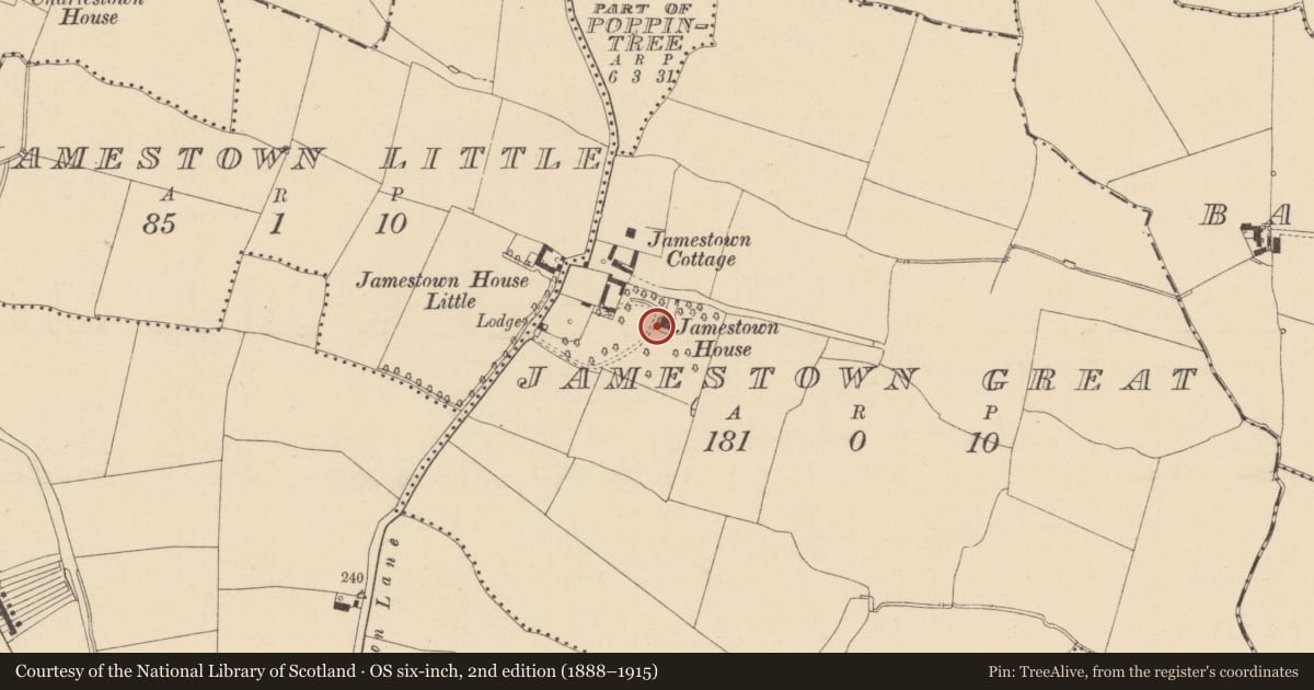 Ordnance Survey six-inch map, 2nd edition (1888–1915) covering the location of House - indeterminate date, County Dublin, with a pin at the register's coordinates