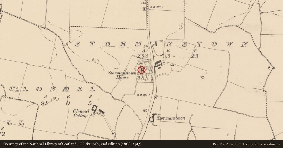 Ordnance Survey six-inch map, 2nd edition (1888–1915) covering the location of House - 16th/17th century, County Dublin, with a pin at the register's coordinates