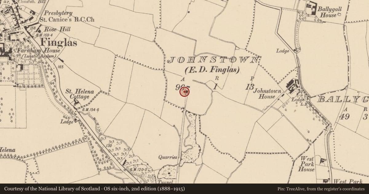 Ordnance Survey six-inch map, 2nd edition (1888–1915) covering the location of House - indeterminate date, County Dublin, with a pin at the register's coordinates