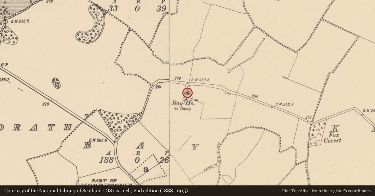 Ordnance Survey six-inch map, 2nd edition (1888–1915) covering the location of House - 16th/17th century, Bay, County Dublin, with a pin at the register's coordinates